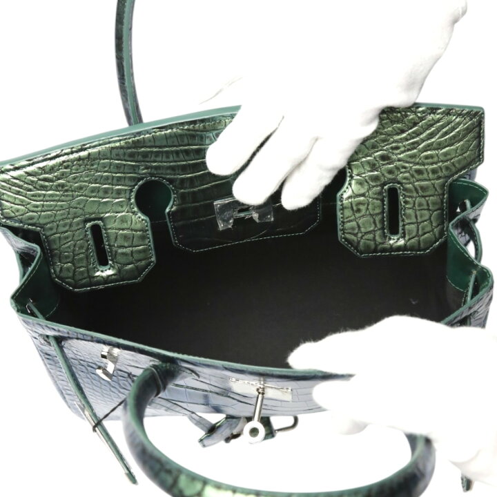 楽天市場】クロコダイル CROCODILE ハンドバッグ メタリック 30cm 