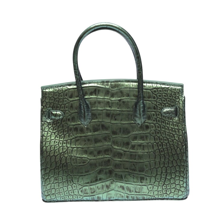 楽天市場】クロコダイル CROCODILE ハンドバッグ メタリック 30cm 