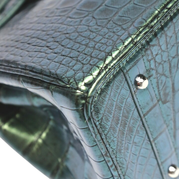 楽天市場】クロコダイル CROCODILE ハンドバッグ メタリック 30cm 
