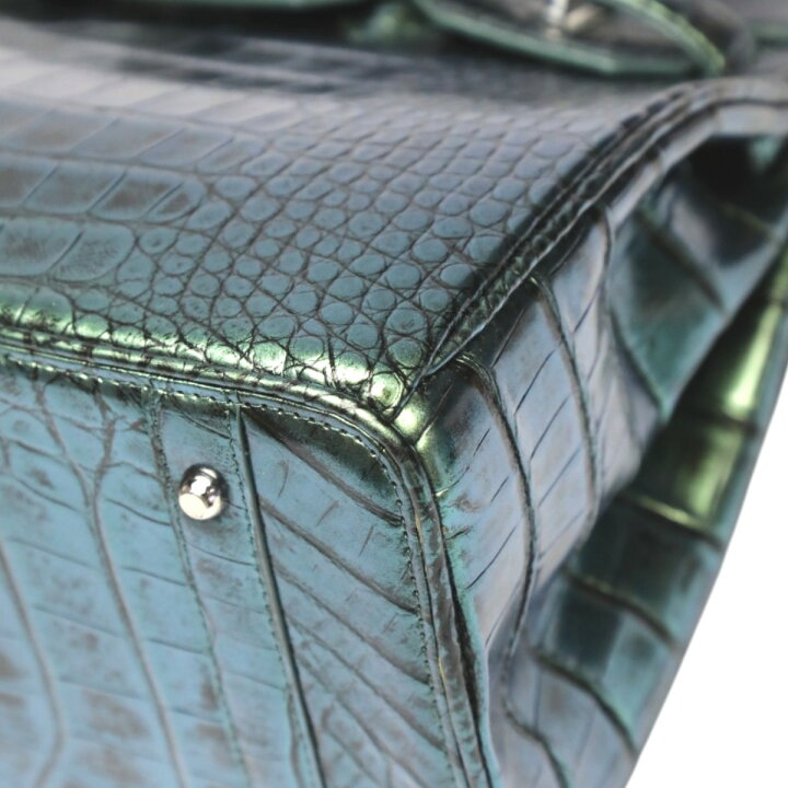 楽天市場】クロコダイル CROCODILE ハンドバッグ メタリック 30cm 