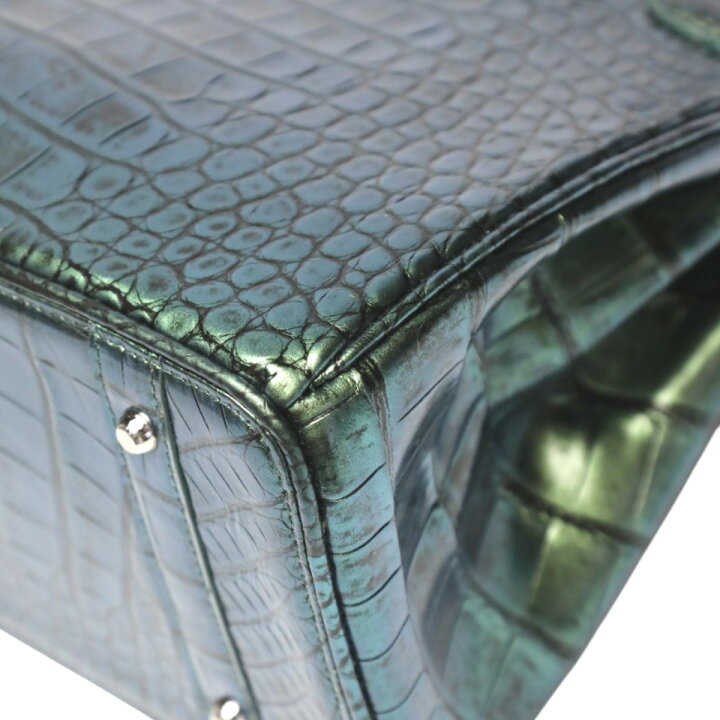 楽天市場】クロコダイル CROCODILE ハンドバッグ メタリック 30cm 