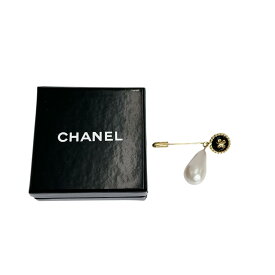 シャネル CHANEL ブローチ ピンブローチ クローバー ドロップパール GP ゴールド 【SS】 【中古】