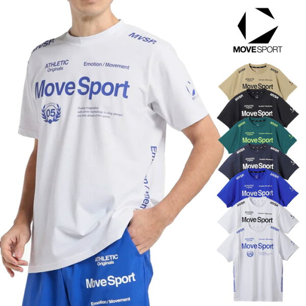 【メール便可】 ムーブスポーツ 半袖シャツ メンズ 速乾 UVカット ストレッチ ST5SHT12M スポーツWHPP：ホワイトXパープル;O