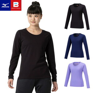 【メール便可】ブレスサーモ 長袖シャツ レディース 発熱 保温 ミズノ 32MAA850