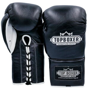 [PRICE DOWN]@TOP BOXER [gbv{NT[]@R {NVOO[uij8oz ^ Boxing Gloves with LACES - Black@^@Ki {v AU[ v Xp[OO[u p`OO[u g[