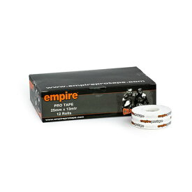 Empire Protape [エンパイア プロテープ]　　箱売り/ボックス　ロゴ　2.5cm×13m　 BOX（12ロール入り）／ フィンガーテープ テーピングテープ バンデージ バンテージ 試合用テープ スポーツテープ 箱売り 白 ホワイト 総柄 ロゴ柄 総合格闘技 キック ボクシング MMA UFC
