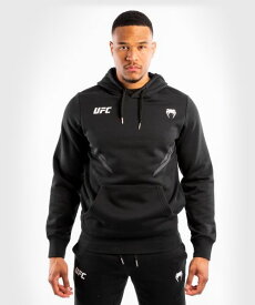 VENUM [ヴェヌム]　UFC - Replica - Men's Hoody ／ レプリカ - メンズフーディー（黒）／ スポーツウェア　ウォームアップウェア　ブラック　トレーニングウェア　ボクシングウェア　ジャージ　ジップ付き　パーカー　ジップアップパーカー　フード付きジャージ　ベヌム