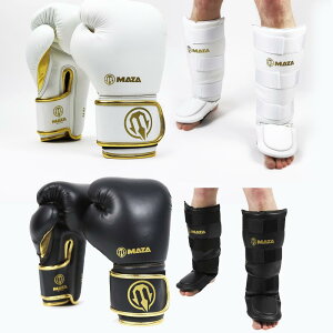 MAZA [}U]@LUXE -1 - NX- {NVOO[uVK[h Zbg ^ LUXE -1 Boxing Glove  Shinguards Set ^ K[X bOK[h ˃pbh 14IX 16IX zCg S[h u