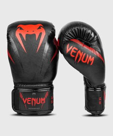 VENUM [ヴェヌム]　ボクシンググローブ　Impact - インパクト（黒/赤）／ Boxing Gloves - Black/Red ／　正規品 8オンス 10オンス 12オンス 14オンス 16オンス マジックテープ式 スパーリング パンチング トレーニング ミット打ち サンドバッグ 練習用 メンズ レディース