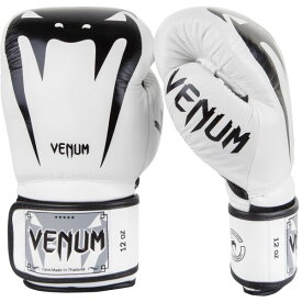 VENUM [ヴェヌム]　ボクシンググローブ　Giant 3.0 - ジャイアント（白）＜本革＞ ナッパレザー／ Boxing Gloves - White/Black ／　正規品 8オンス 10オンス 12オンス 14オンス 16オンス マジックテープ式 スパーリング トレーニンググローブ ミット サンドバッグ 練習