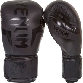 VENUM [ヴェヌム]　ボクシンググローブ　Elite - エリート（黒/黒）／ Boxing Gloves - Black/Black ／ 正規品 8オンス 10オンス 12オンス 14オンス 16オンス マジックテープ式 人気 グローブ スパーリング パンチ トレーニング ミット サンドバッグ