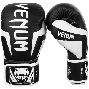VENUM [Fk] {NVOO[u@Elite - G[gi/j^ Boxing Gloves - Black/White@^@Ki 8IX 10IX 12IX 14IX 16IX }WbNe[v lC O[u Xp[O