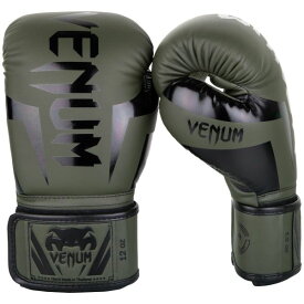 VENUM [ヴェヌム] ボクシンググローブ　Elite - エリート（カーキ/黒）／ Boxing Gloves - Khaki/Black　／　正規品 8オンス 10オンス 12オンス 14オンス 16オンス マジックテープ式 人気 グローブ スパーリング パンチ トレーニング ミット サンドバッグ エクササイズ