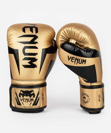 【取寄せ】 VENUM [ヴェヌム]　ボクシンググローブ　Elite - エリート（ゴールド/黒）／ Boxing Gloves - Gold/Black／ 正規品 8オンス 10オンス 12オンス 14オンス 16オンス マジックテープ式 人気 グローブ スパーリング トレーニング ミット サンドバッグ