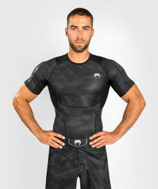 VENUM [ヴェヌム]　半袖 ラッシュガード　エレクトロン 3.0（黒）／ Electron 3.0 Rashguards Short Sleeves - Black　正規品 コンプレッション Tシャツ シャツ トレーニングウェア 練習 ユニフォーム フィットネス 筋トレ トップス スポーツ メンズ