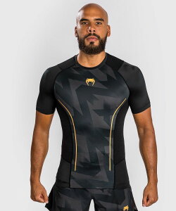 VENUM [���F�k��]�@���� ���b�V���K�[�h�@���U�[�i��/�S�[���h�j�^ Razor Rashguard Short Sleeves - Black/Gold�@���K�i �R���v���b�V���� T�V���c �V���c �g���[�j���O�E�F�A ���K ���j�t�H�[�� �t�B�b�g