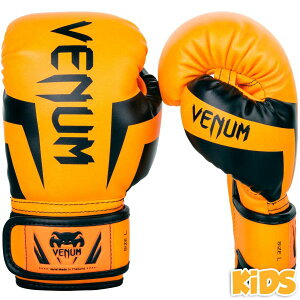 VENUM [Fk] LbY {NVOO[u@EliteilIIWj- G[g^ Kids Boxing Gloves - Neo Orange ^ ʃx i Ki qp WjA [X MMA LbN Xp[OO[