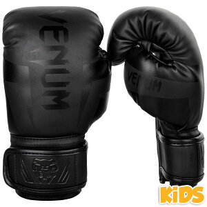 VENUM [Fk] LbY {NVOO[u@Elitei}bgubNj - G[g^ Kids Boxing Gloves - Matt Black ^ ʃx i Ki qp WjA [X MMA LbN Xp[OO