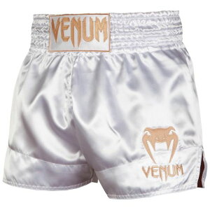VENUM [Fk]@G^CV[c@Classic - NVbNi/S[hj ^ Muay Thai Shorts - White/Gold ^iZ {NVO LbN{NVO uWA_p MMA UFC t@Cgpc Ro