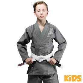 VENUM [ヴェヌム]　ブラジリアン柔術着　キッズ　Contender（グレー）- コンテンダー 白帯付きセット ／ Kids BJJ Gi - Grey 正規品 柔術衣 道着 Jiu Jitsu Gi 練習 試合 子供用 ジュニア ユース スポーツ用品 ユニフォーム ボクシングブランド グラップリング IBJJF JBJJF