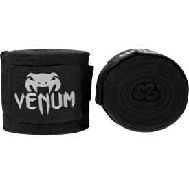 VENUM [ヴェヌム]　ハンドラップ　4.5m　Kontact - コンタクト（黒）／ Handwraps - Black（ペア）　／　伸縮性 バンデージ インナーグローブ サポーター ナックルガード スポーツ 総合格闘技 ボクシング キックボクシング ムエタイ MMA UFC DEEP