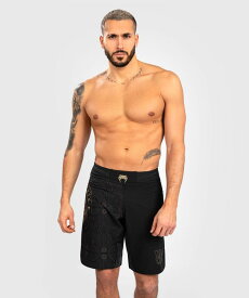 VENUM [ヴェヌム]　ファイトショーツ　サンタムエルテ ダークサイド（黒/ブラウン）／ Santa Muerte Dark Side Fightshorts - Black/Brown ／ 正規品 ファイトパンツ キックパンツ コンバットショーツ ボクシングショーツ トレーニングウェア 試合 練習 ボトムス