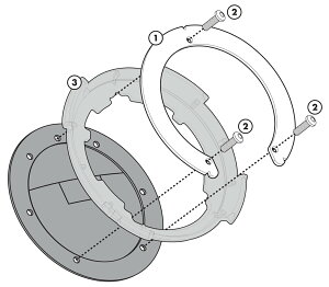 oCN ^NobO GIVI BF03 TanklockptWŒLbg HONDA CB 1000 R (08 - 17) / HONDA CB 1300 S (10 - 15) / HONDA CBF 1000 / ABS (06 - 09) Wr