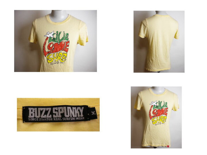 楽天市場】美品◇バズスパンキー 半袖Tシャツ 黄色 文字 M◇BUZZ 