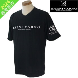 バーニヴァーノ/BARNIVARNO スポーツV半袖Tシャツ Lサイズ 048-黒