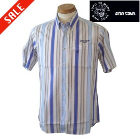 シナコバ ジェノバ/SINA COVA 夏物 半袖BDシャツ Mサイズ 590-ブルー系