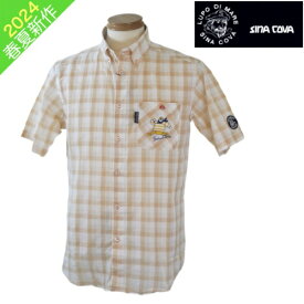 シナコバ ジェノバ/SINA COVA 夏物 半袖BDシャツ M・Lサイズ 590-イエロー系