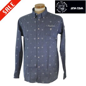 シナコバ ジェノバ/SINA COVA ボタンダウン切り替えシャツ Mサイズ 020-ネイビー系 メンズ