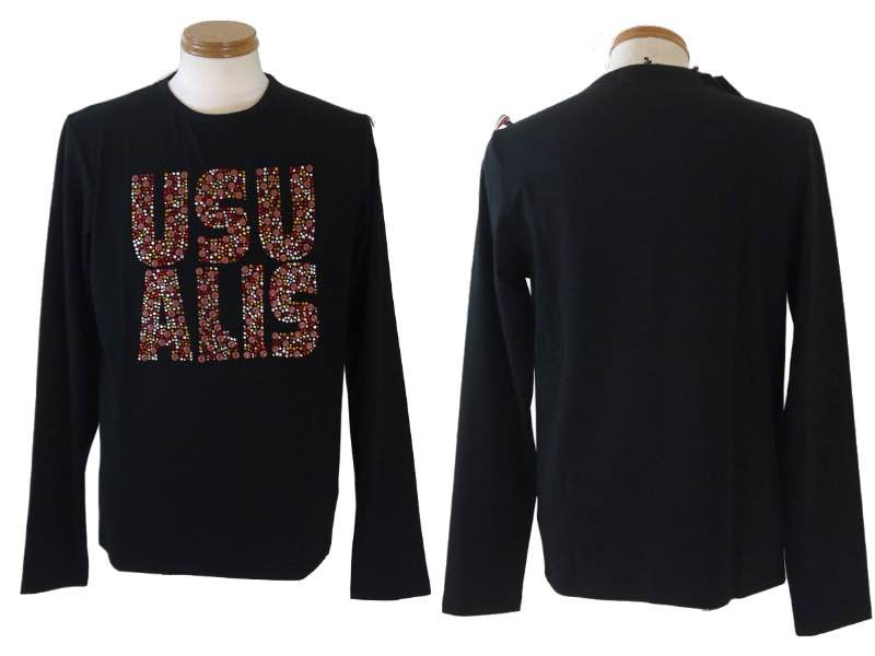 【SALE】ウザリス/USUALIS ロゴ長袖Tシャツ 510-黒系 XL/LL・XXL/3L・XXXL/4Lサイズ | メンズ　つちだ