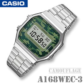 CASIO A168WEC-3 キッズ カシオ 人気 おしゃれ デジタル メンズ レディース 男の子 女の子 デジタル 腕時計 グリーン カモフラージュ 迷彩 ミリタリー 新生活 入学 就職 学生 彼氏 彼女 誕生日 ギフト プレゼント チープカシオ【並行輸入 新品一年保証】チプカシ＊送料無料＊