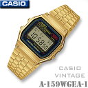 【男女兼用】CASIO A159WGEA-1 Vintage STANDARD DIGITAL カシオ スタンダード レトロ【デジタル】メンズ レディース キッズ 男の子 女の子 腕時計 金 ゴールド×ブラック 海外モデル チープカシオ【並行輸入 新品】チプカシ＊送料無料＊