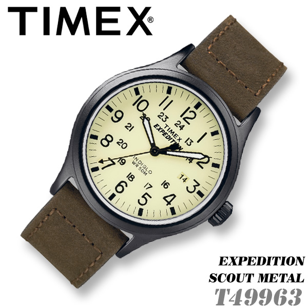 宅配便で即納 箱あり ミリタリー 時刻合わせ点検後に発送 Timex T Expedition Scout Metal タイメックス エクスペディション スカウト メタル メンズ クォーツ 腕時計 レザーベルト アウトドア 並行輸入 送料無料 沖縄は一部ご負担 Creditconseilpro Fr