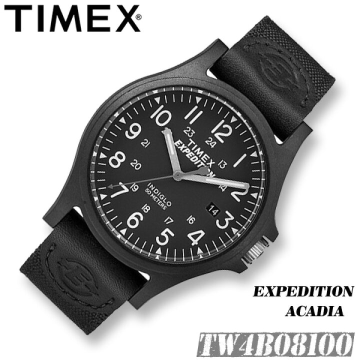 楽天市場 男性用 Timex タイメックス Tw4b エクスペディション アカディア Expedition Acadia 38mm メンズ 男の子 腕時計 黒 ブラック ナイロン レザーベルト アウトドア 並行輸入 新品 送料割引 関西以西は一部ご負担 メリット コレクション