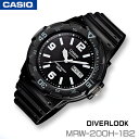 安心！【電池を新品に交換してから発送】CASIO MRW-200H-1B2 DIVERLOOK カシオ STANDARD ANALOG QUARTZ カシオ スポーツ アナログ メンズ 男の子 腕時計 黒 学生 友達 彼氏 誕生日 ギフト プレゼント 海外モデル チープカシオ【並行輸入 新品一年保証】チプカシ＊送料無料＊
