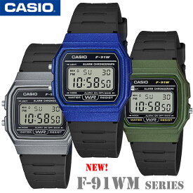 CASIO F-91WM Series Standard Digital キッズ カシオ スタンダード デジタル メンズ レディース 男の子 女の子 腕時計 黒 青 緑 防水 新生活 入学 彼氏 彼女 誕生日 ギフト プレゼント 海外モデル チープカシオ【並行輸入 新品一年保証】チプカシ＊送料無料＊