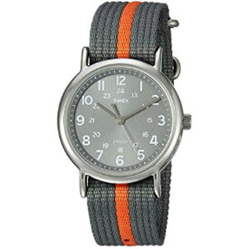 TIMEX / Weekender Stripe Nylon Slip-Thru Strap Watch (Gray/Orange Stripe / T2N649) 腕時計 直輸入品 【タイメックス】