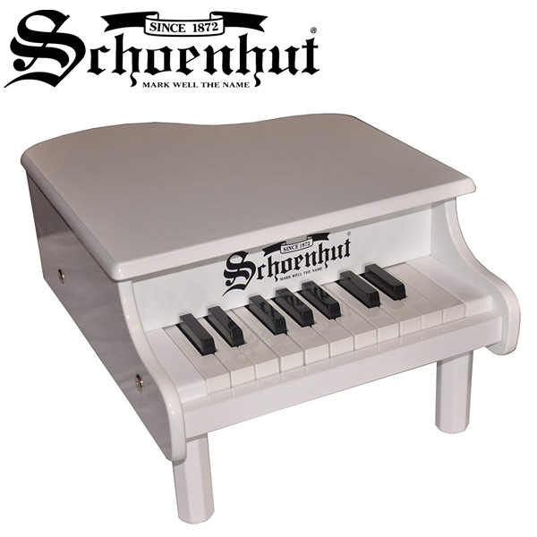 お子様向け 18鍵トイピアノ 至上 Schoenhut Mini Baby Grand 18鍵盤 モデル着用＆注目アイテム Piano 国内正規品 White トイピアノ シェーンハット