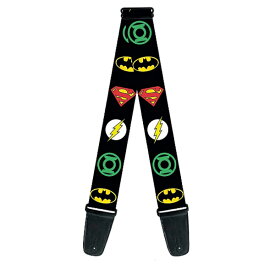 Buckle Down / Justice League Superhero Logos ジャスティス・リーグ JLA 【DCコミックス 公式ライセンス品】 ギターストラップ 直輸入品