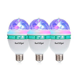 YouOKLight / 3-Pack E26 Rotating Lamp LED / psObY p[eB Nu / 3W RGB ~[{[ Cg