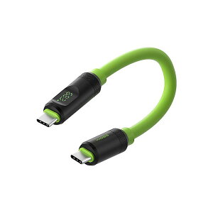 Hagibis / USB4ケーブル LEDディスプレイ付 USB-C 240W 高速充電ケーブル 8Kアット60Hz 40Gbpsデータ転送 (グリーン/シリコンタイプ/25cm)夏休スペシャル