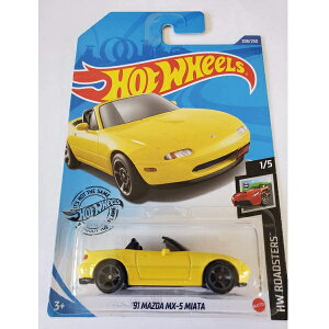 Hot Wheels(zbgEB[) / 2020 Hw Roadsters '91 Mazda MX-5 Miata Yellow 208/250 / }c_ ~A[^ [hX^[ ~jJ[ yAizċxXyV