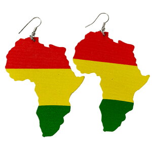 �A�t���J�n�} �E�b�h�s�A�X Africa Map - Wood Earrings / Roots & Culture(���[�c�A���h�J���`���[)�h�V�̓� �Z�[��