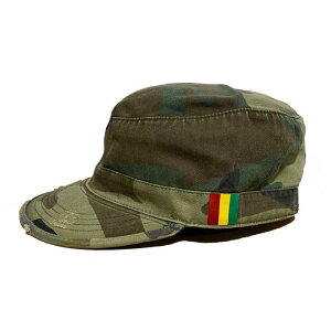 Rasta Military Cap - Unisex / RIDDIM DRIVEN(���f�B���h������)�r���e�[�W�E�~���^���[�X�^�C���L���b�v�E�_���[�W���H �J���i62cm 2XL�T�C�Y�j�h�V�̓� �Z�[��