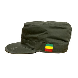 Rasta Military Cap - Unisex / RIDDIM DRIVEN(���f�B���h������)�r���e�[�W�E�~���^���[�X�^�C���L���b�v�E�_���[�W���H �O���[���i58cm L�T�C�Y�j�h�V�̓� �Z�[��