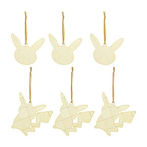 Pokemon Center(�|�P�����Z���^�[) / Pikachu Pok mon Winter Wonders Flat Brass Ornaments (6-Pack) / �N���X�}�X�c���[�I�[�i�����g�@�s�J�`���E�̃V���G�b�g�����`�[�t�ɂ������^���b�N�ȃI�[�i�����g6�Z�b