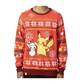 Pikachu Holiday Friend Red Knit Sweater - Adult / ピカチュウ レッドニットセーター 4XLサイズ 大人用 / Pokemon Center(ポケモンセンター)